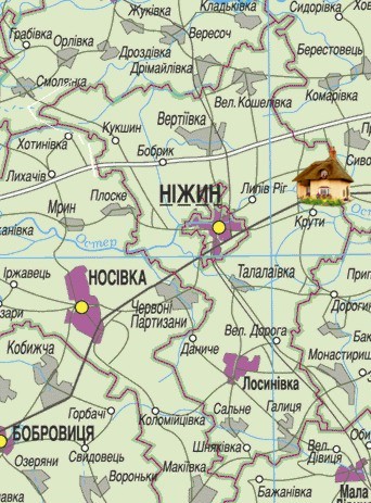 Карта Черниговская область : Украина